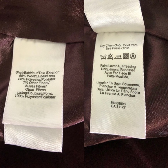 DKNY burgundy wine wool blend trench coat OFFERS WILL BE DECLINED - Picture 7 of 10